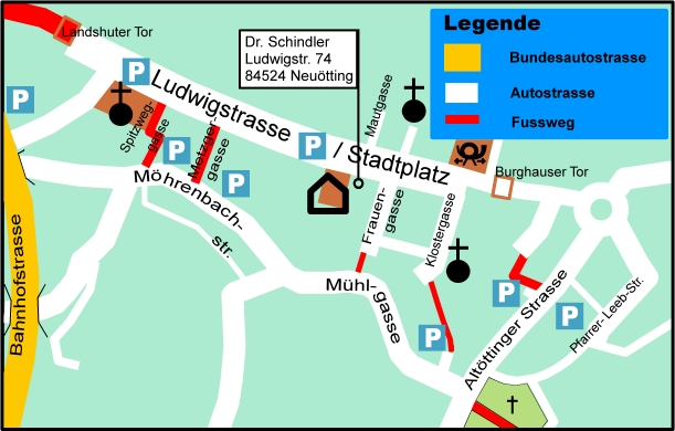 Anfahrtsplan Neuöttinger Stadtplatz